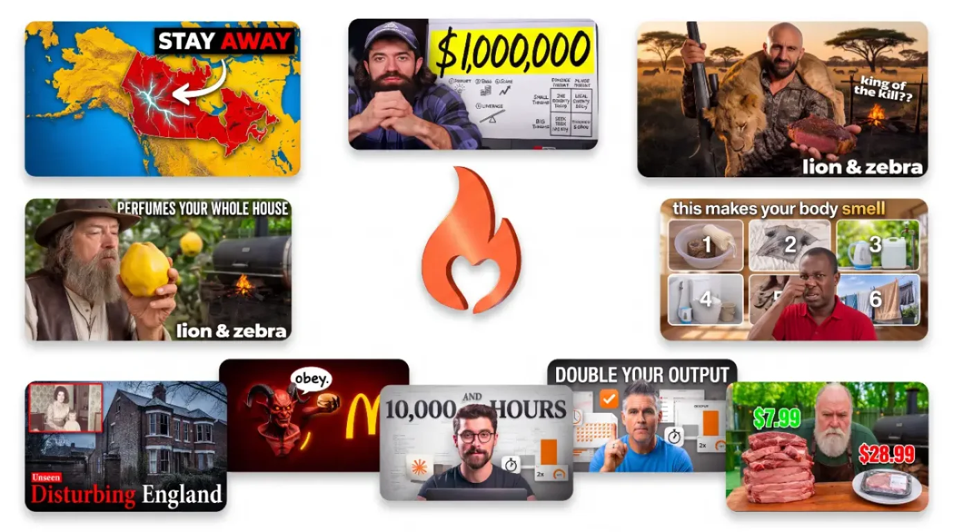 AI Thumbnail Studio — thumbnails generated around the Subscribr mark