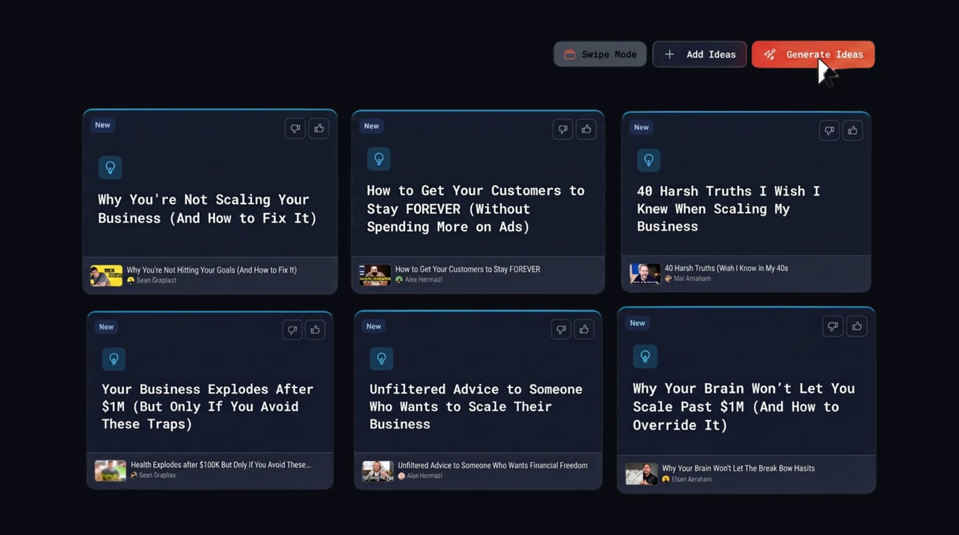 Video Ideas — outlier-backed ideas library