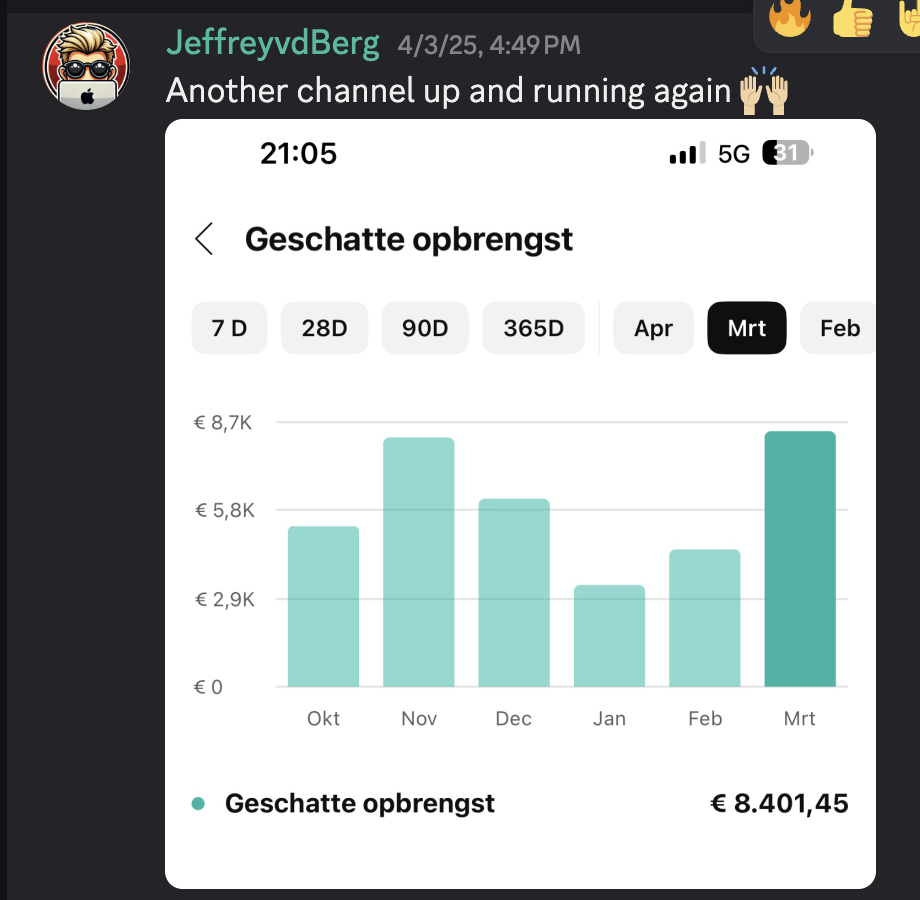 Chris's $24,000 earnings from million view video using Subscribr