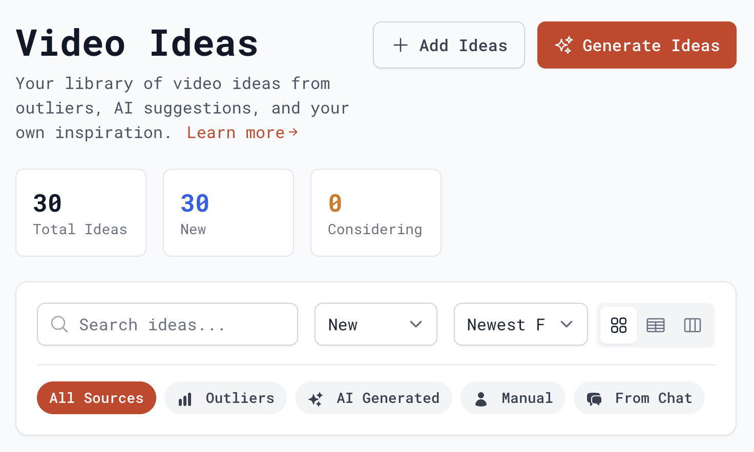 Get data-backed video ideas