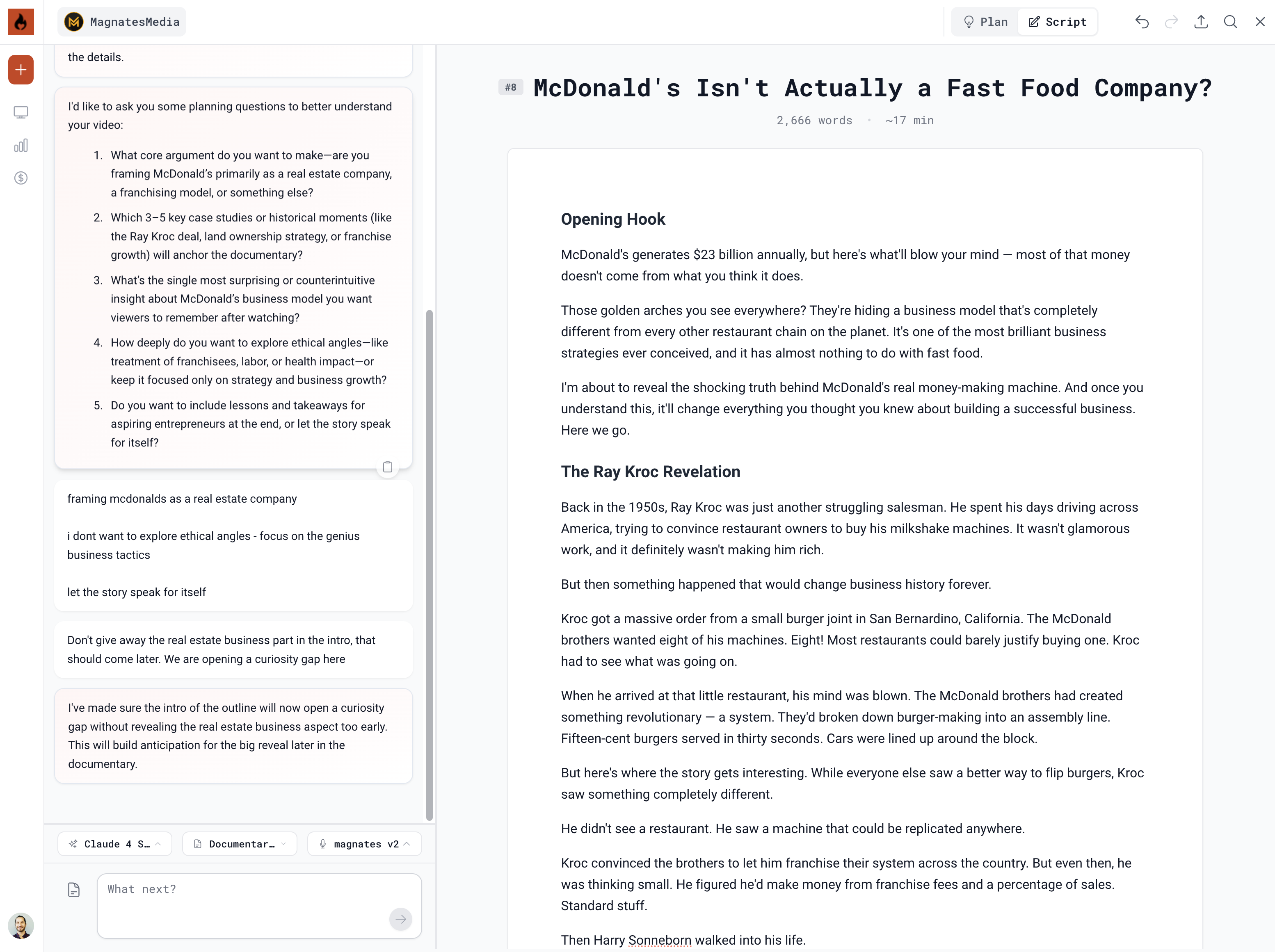 YouTube AI scriptwriting