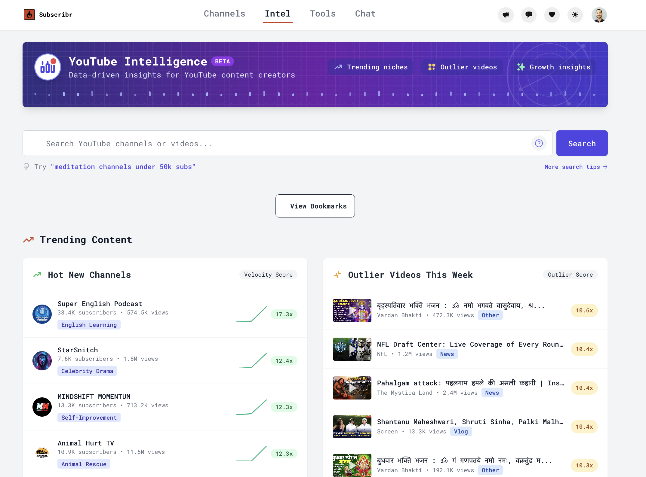 Niche & Outlier Video Database